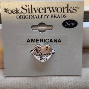 Silverworks army wife bead